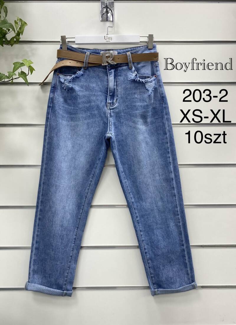 Spodnie damskie jeans Roz XS-XL, 1 kolor Paczka 10 szt